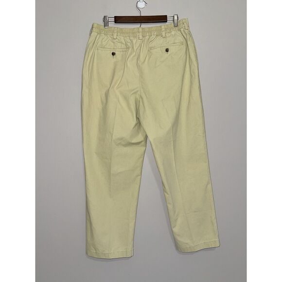 LL Bean Khaki Pants Comfort Waist Elastic Classic Cotton Beige Preppy Mens 36x29 - Picture 2 of 12